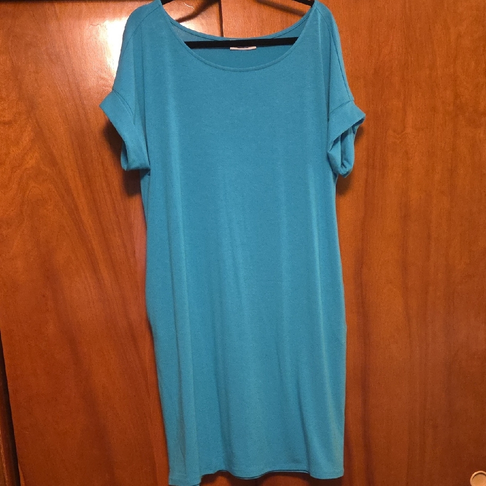 Zenana Outfitters Teal T-Shirt Dress
